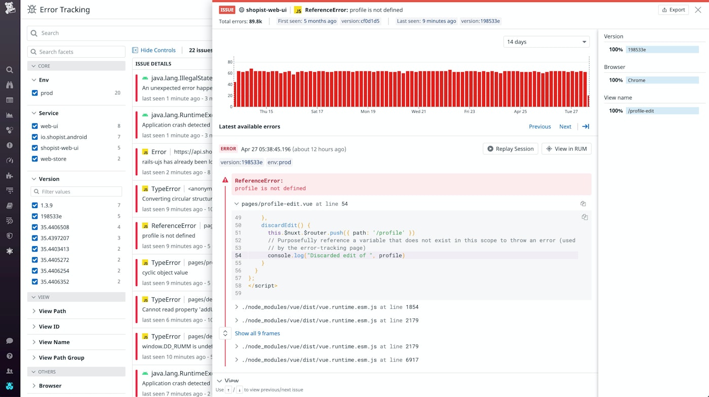 Logging and aggregating console errors in Datadog Logging and aggregating console errors in Datadog